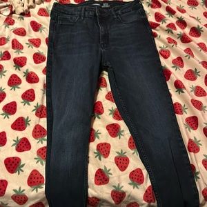 Skinny High Rise Blue Jeans, Size 8